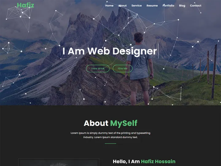 Hafiz Personal Portfolio HTML Website Template