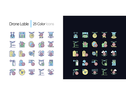 Day and night mode color icons bundle