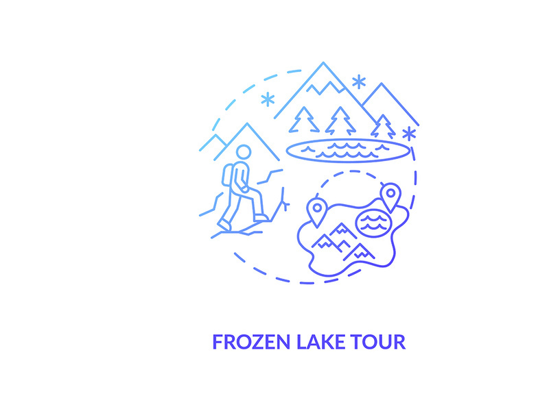 Frozen lake tour concept icon