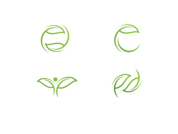 Green leaf  nature element vector logo design preview picture