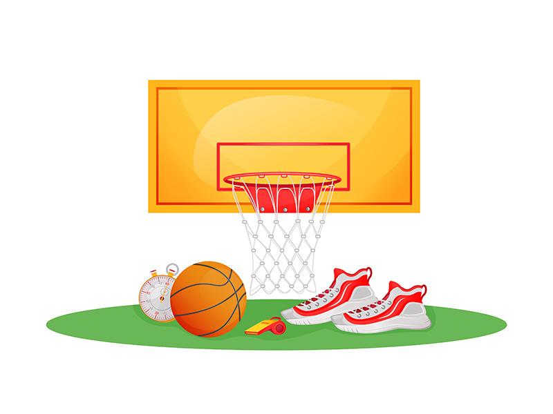 Basketball game flat concept vector illustration