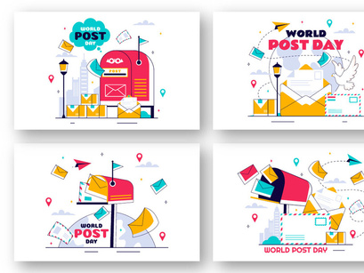 11 World Post Day Illustration