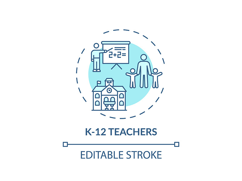 K 12 teachers concept icon