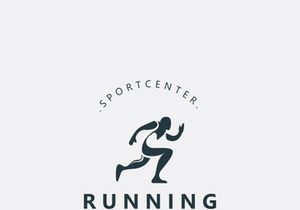Running sport athlete logo design concept illustration template