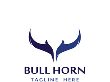 Bull head horns logo design.