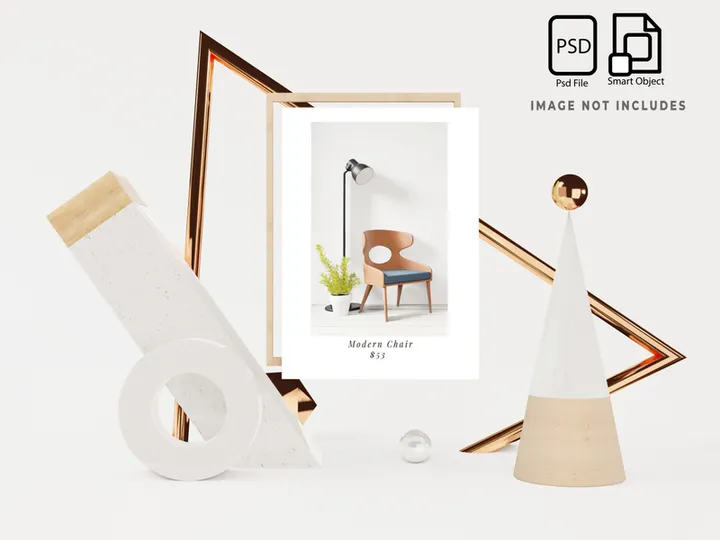 Abstract Geometric Shape Mock up Frame