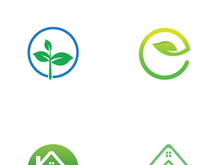 Natural green leaf logo.