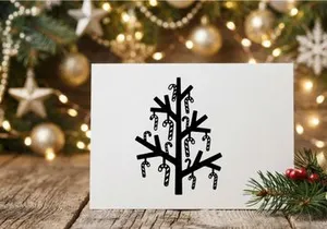 Minimalist Christmas Tree Wall Decor with Candy Cane Ornaments