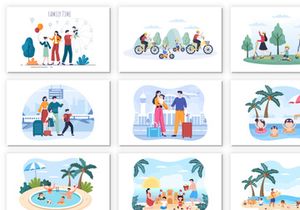 28 Family Time Parents and Children Illustration