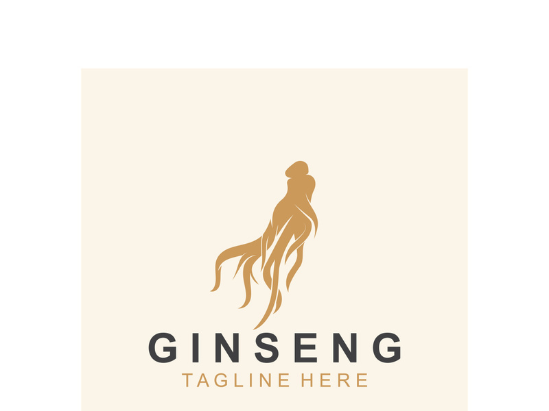 Ginseng logo herbal plant for medicine natural herbal design illustration idea