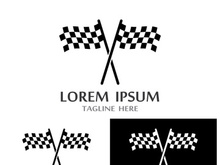 Creative and modern racing flag logo design.