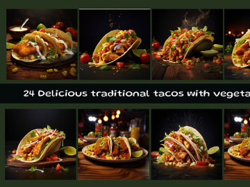 Delicious traditional tacos with vegetables preview picture