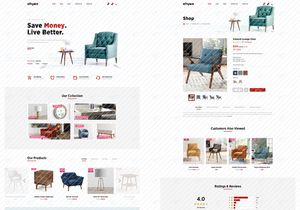 UI de site de móveis modernos