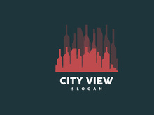 Cityscape Logo, Metropolis Skyline Design, City Building Vector, Icon Symbol Illustration