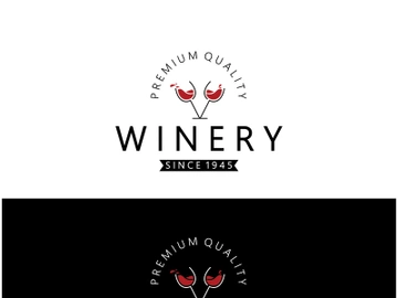 Wine logo with wine glasses and bottles.for night clubs,bars,cafe and wine shops. preview picture