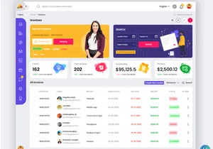 Admin Invoice Dashboard Web UI Template