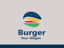 Burger beef logo design use restaurant business template vector image