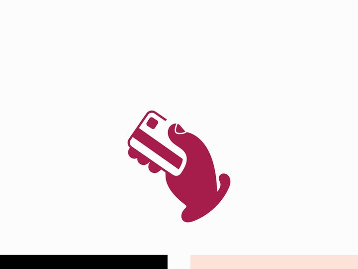 Hand holding credit card business icon image design