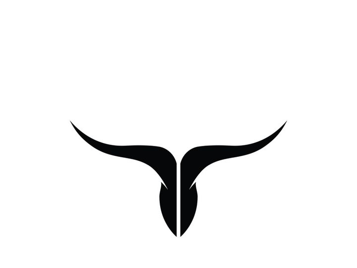 Bull head horns logo design.
