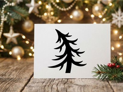 Schwarze Silhouette eines Kiefernbaums als Icon isoliert auf weißem Hintergrund für Weihnachtsdesign