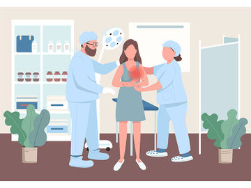 Women oncology flat color vector illustration preview picture