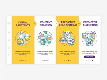 Usage of AI in marketing yellow onboarding template preview picture