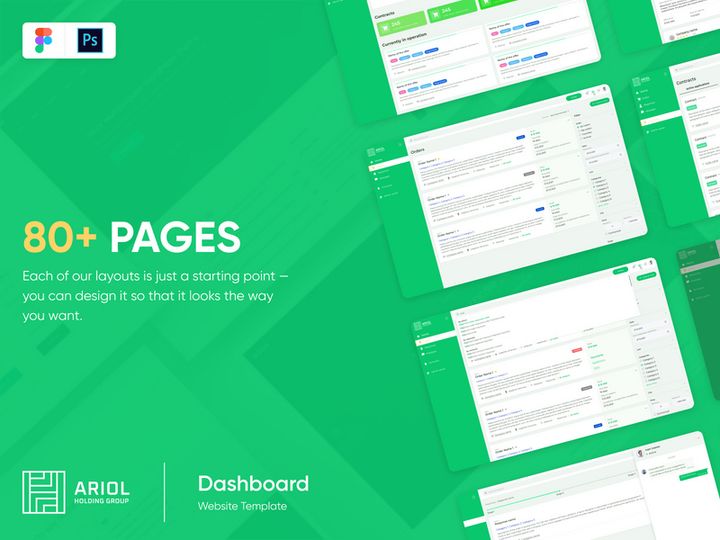 Ariol Dashboard Template Design Figma and Photoshop preview picture