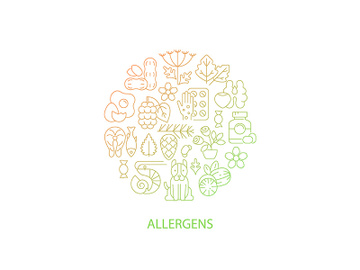 Common allergens abstract gradient linear concept layout with headline preview picture