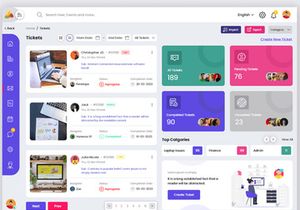 Admin Support Ticket Page Web UI Template