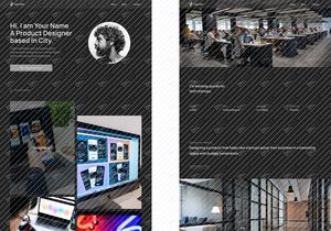 Dunkles Designer-Portfolio – Figma-Vorlage