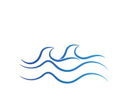 Water wave vector illustration logo template design