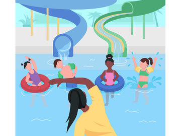 Water park fun flat color vector illustration preview picture