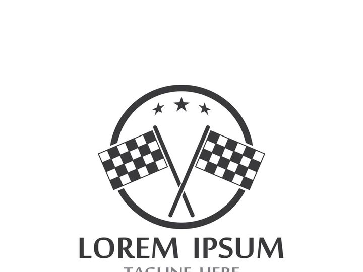 Creative and modern racing flag logo design.