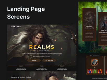 Fantasy | MMORPG Landing Page UI Kit