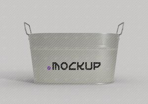 Oval Metal Bucket Mockup