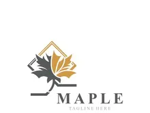 Maple leaf logo design vintage style graphic illustration