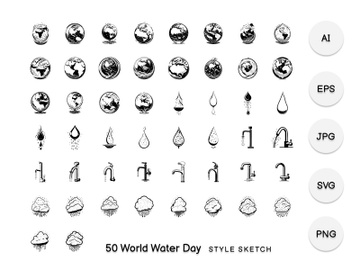 World Water Day Element Draw Black preview picture