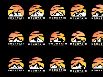 Mountain Logo Design, Vector Place For Nature Lovers Hiker preview picture