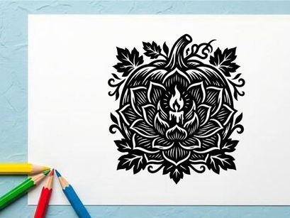 Komplexe schwarze und weiße henna-inspirierte florale Tattoo-Design-Vorlage