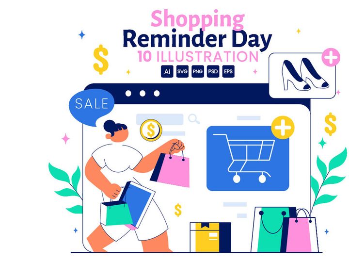 10 Shopping Reminder Day Illustration