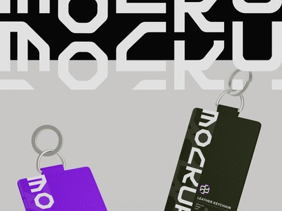 Leather Keychain Mockup