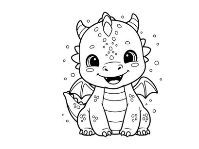 Cute baby dragon smiling vector illustration flat design