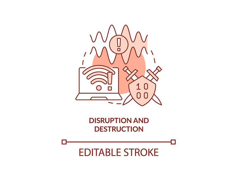 Disruption and destruction red concept icon
