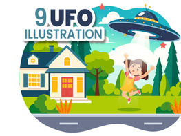 9 UFO Flying Spaceship Illustration preview picture