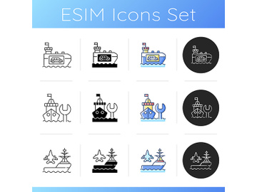 Maritime industry icons set preview picture