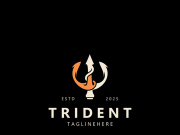 Trident Poseidon Logo, Spear Simple Vintage Template Design