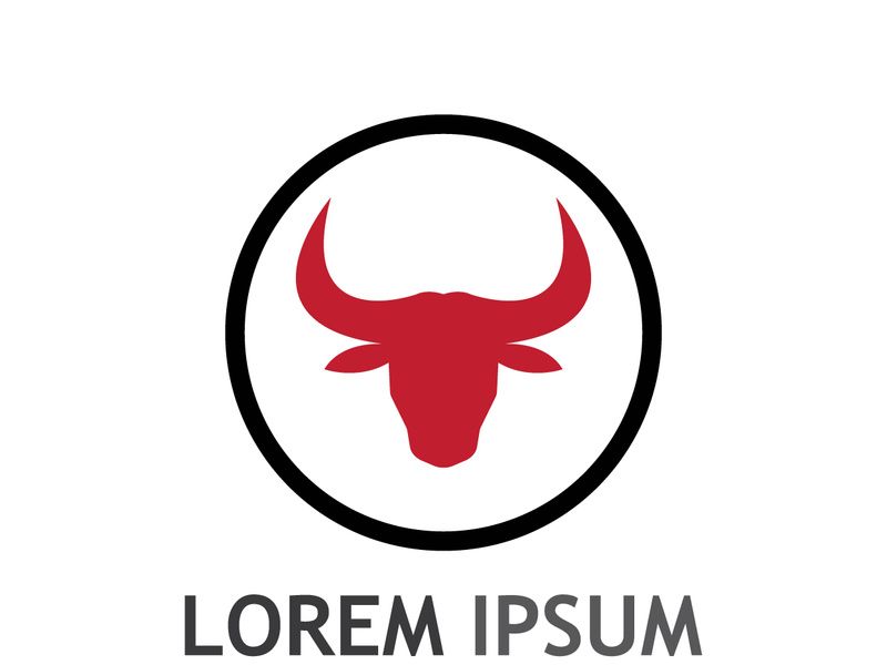 Vintage bull head horns logo