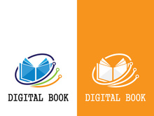 Digital book logo technology vector icon design