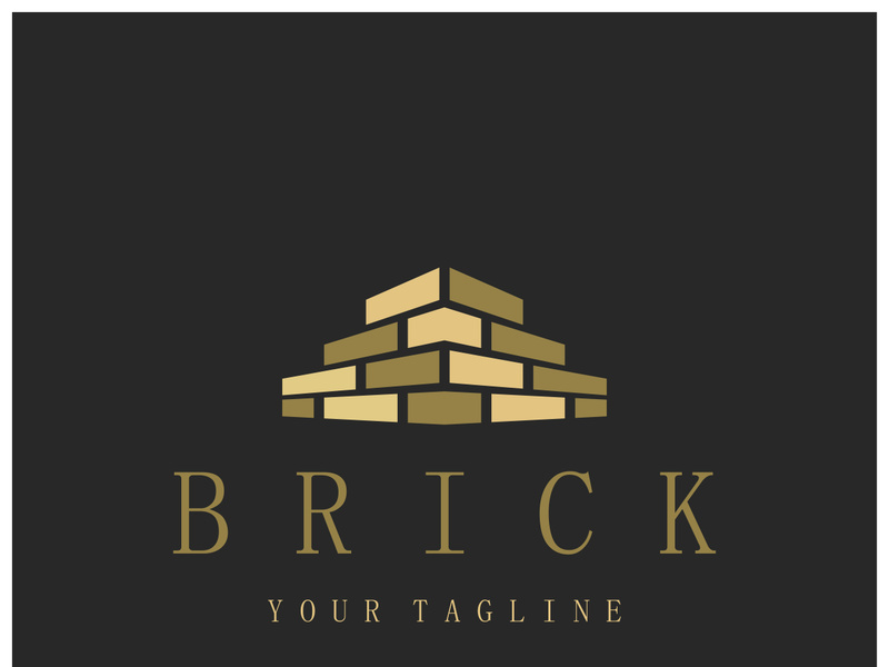 creative brick logo designs for buildings, architectural buildings, civil engineering, building materials shops