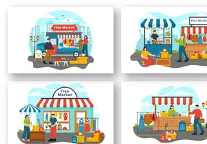 12 Flea Market Illustration